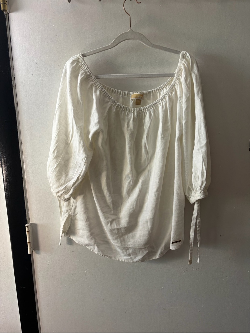 MICHAEL Michael Kors Cream Off‑Shoulder Peasant Blouse